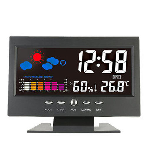 Immagine di Loskii DC 000 Digital Thermometer Hygrometer Weather Station Alarm Clock Colorful LCD Calendar