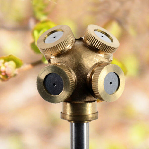 Immagine di Honana HG-GW 1/4 Inch 4 Hole Brass Spray Nozzle Garden Sprinklers Irrigation Fitting