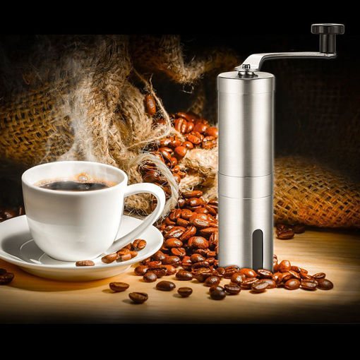 Immagine di Adjustable Stainless Steel Ceramic Manual Coffee Bean Grinder Hand Grinding Tool