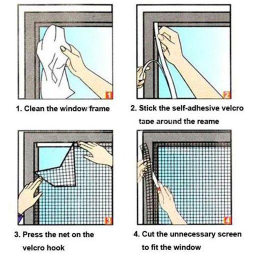 Picture of Black Anti Mosquito Pest Window Net Mesh Screen Curtain Protector