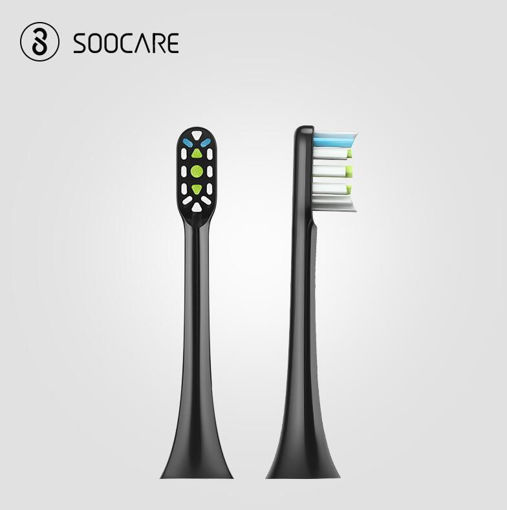 Picture of 2Pcs Xiaomi SOOCAS-X3 ToothBrush Head Black for Smart Wireless Waterproof Electric Toothbrush