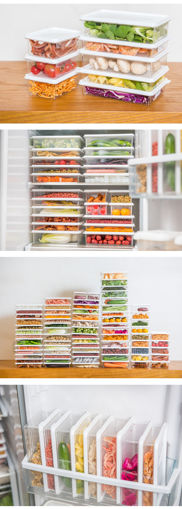 Immagine di KCASA KC-SB06 Stackable Refrigerator Fridge Freezer Storage Box Stack Food Container Tray Organizer
