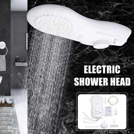 Immagine di 6500W 110V/220V Electric Shower Head Bathroom 0.5s Instant Hot Water Heater Movable Spray Tap