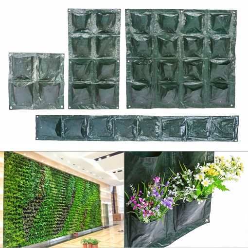 Picture of 4/8/16 Pockets Vertical Garden Plant Growing Container Bag Greening Flower Wall Hanging Planter