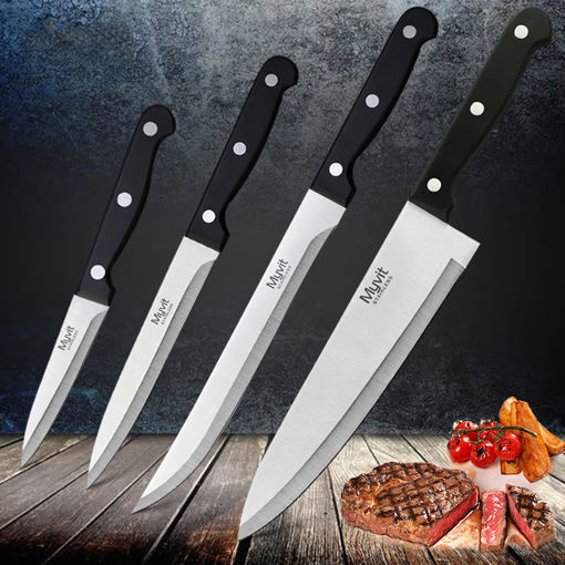 Immagine di 4pc MYVIT Stainless Steel Knife Set 3CR13 Kitchen Knife Cook Japanese Kitchen Knife Sharp Meat