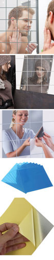 Immagine di Honana BX-231 16Pcs Bathroom Removeable Self-adhesive Mosaic Tiles Mirror Wall Stickers Home Decor