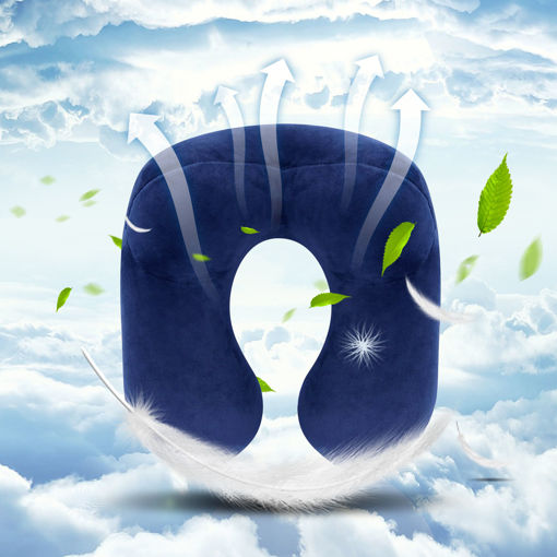Immagine di CAMTOA U Shaped Travel Pillow Car Air Flight Inflatable Pillows Neck Support Headrest Cushion Soft Nursing Cushion