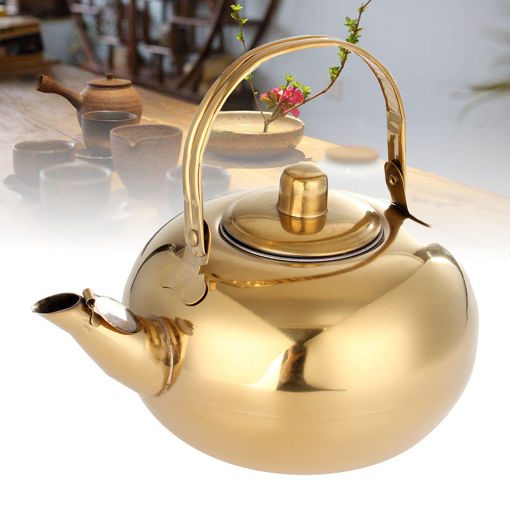 Immagine di Stainless Steel Tea Pot Kettle Removable Infuser Filter Tea Pot 14/16/18/20cm
