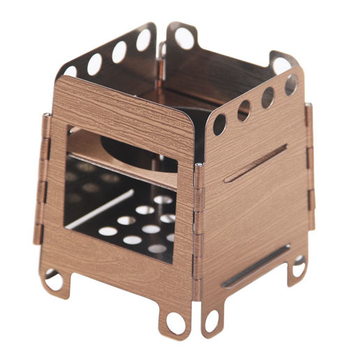 Picture of BBQ Cooking Stove Outdoor Stainless Steel Grill Mini Portable Wood Camping Wood-burning Stove