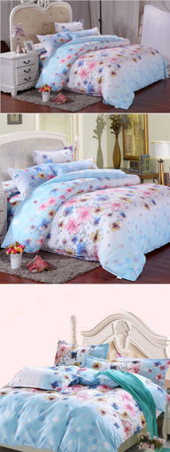 Picture of 3 Or 4pcs Flower Paint Printing Bedding Sets Pillowcase Quilt Duvet Cover Twin Full Queen Size