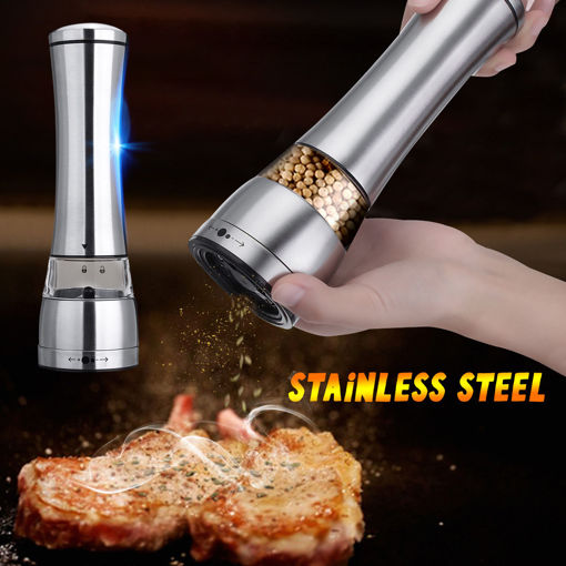 Picture of Adjustable Hand Stainless Steel Salt Mill Spice Sauce Pepper Grinder Muller Tool