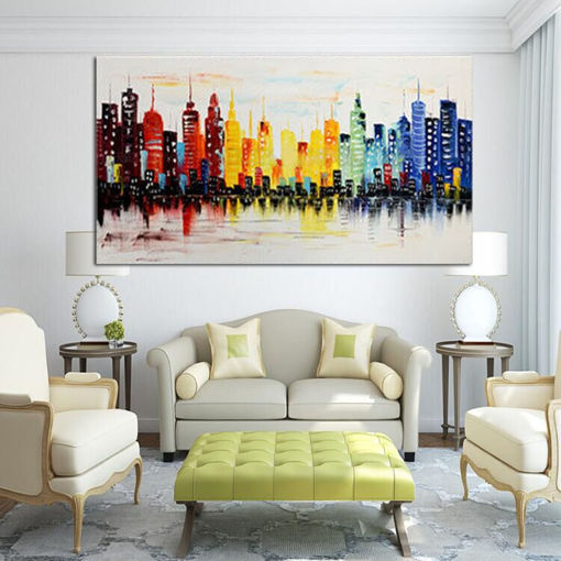 Immagine di 120X60CM Modern City Canvas Abstract Painting Print Living Room Art Wall Decor No Frame Paper Art