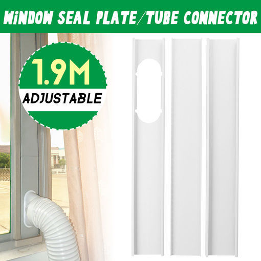 Immagine di 3Pcs 1.9M Adjust Air Conditioner Window Vent Plate Air Conditioner Exhaust Hose Tube Connector
