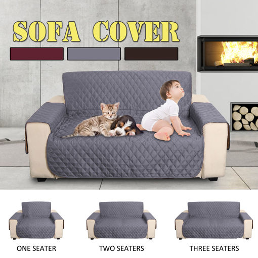 Picture of Reversible Quilted Waterproof Sofa Slip Covers Furniture Chair Covers Pet Protector Throw