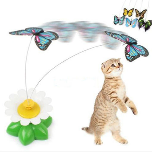 Immagine di Funny Pet Cat Kitten Toys Electric Rotating Butterfly Rod Pet Cat Teaser Play Toy