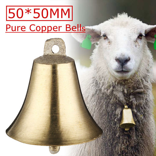 Picture of 50*50mm Pure Copper Bells Cow Horse Sheep Animal Neck Decorations Farm Grazing Super Loud Bell