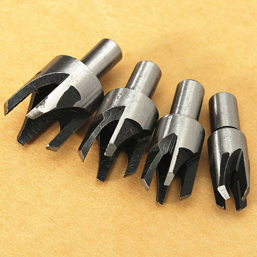 Picture of 4pcs Claw Wood Plug Hole Cutter Woodwork Plug Cutting Drill