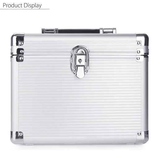 Immagine di 3.5 Inch Hard Disk Drive Storage Protection Carrying Case Aluminum Box With Key 10 Bay
