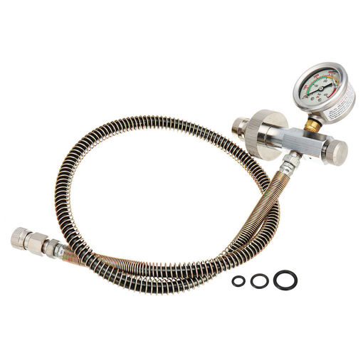 Picture of G5/8 400Bar/6000PSI Filling Refill Charging Adaptor Converter With Pressure Gauge Hose