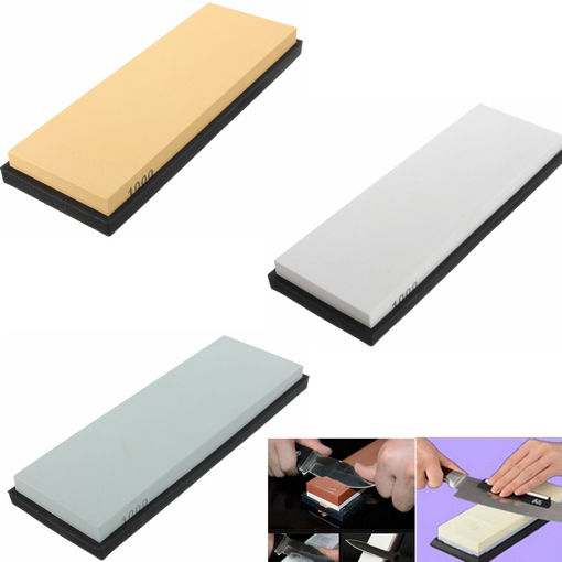 Picture of 1000# Grit Whetstone Knife Sharpener Sharpening Stone With Stand 180mm x 60mm x 15mm