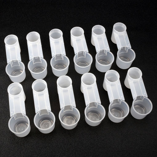 Immagine di 12Pcs Soda Pop Water Bottle Bird Drinker Cup for Spring Quail Dove Chicken Pigeon