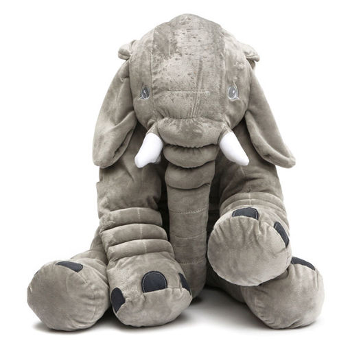 Immagine di 50x45cm Grey Large Elephant Plush Stuffed Pillows Cushion Gift Bedding Decor Back Cushions