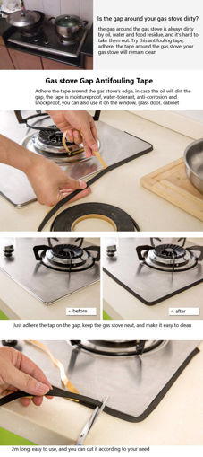 Immagine di Honana Gas Stove Cooker Slit Antifouling Strip Seal Ring Tape Seal Ring Strip Kitchen Tool