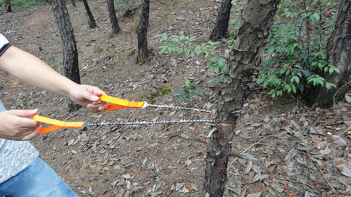 Picture of Gardening Hand Chain Saw Orange Handle 65 Manganese Steel Hand Felling Saw Outdoor Portable Saw