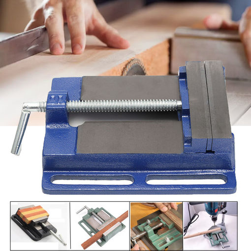Picture of 6Inch Drill Press Vise Pipe Clamping Holding 5-1/2 Throat Open Workbench Drill HD