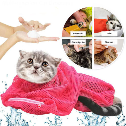 Picture of Pet Cat Multi-function Grooming Bags Nail Cutting Bath Protect Bags Pick Ear Blowing Hair Beauty Bag