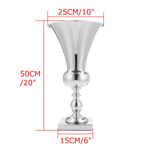 Picture of 50cm Iron Luxury Flower Vase Display Wedding Table Centrepiece Home Party Decor Silver