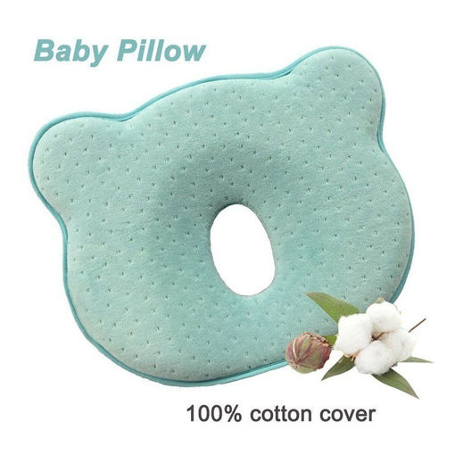 Picture of Baby Pillow Infant Toddler Sleep Positioner Anti Roll Cushion Flat Head Protection for Baby Cotton P